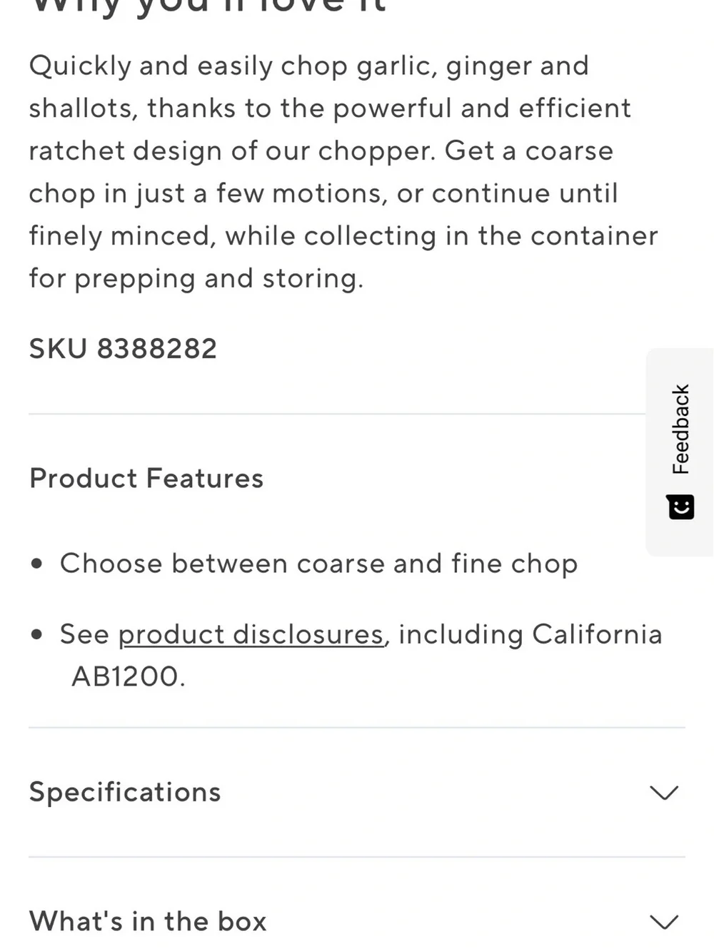 Sur La Table Ratchet Ginger & Garlic chopper in Sage